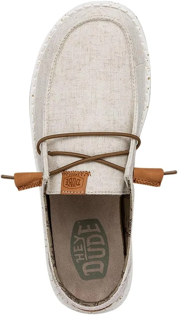 Hey Dude Women's Wendy Washed Canvas | Women’s Shoes | Women’s Lace Up Loafers | Comfortable & Light-Weight