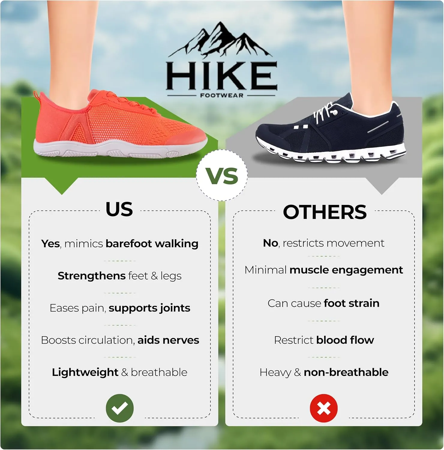 HF Stride – Hands-Off & Ergonomic Barefoot Shoes, Thin Sole & Ultra-Light, Effortless Wear Unisex