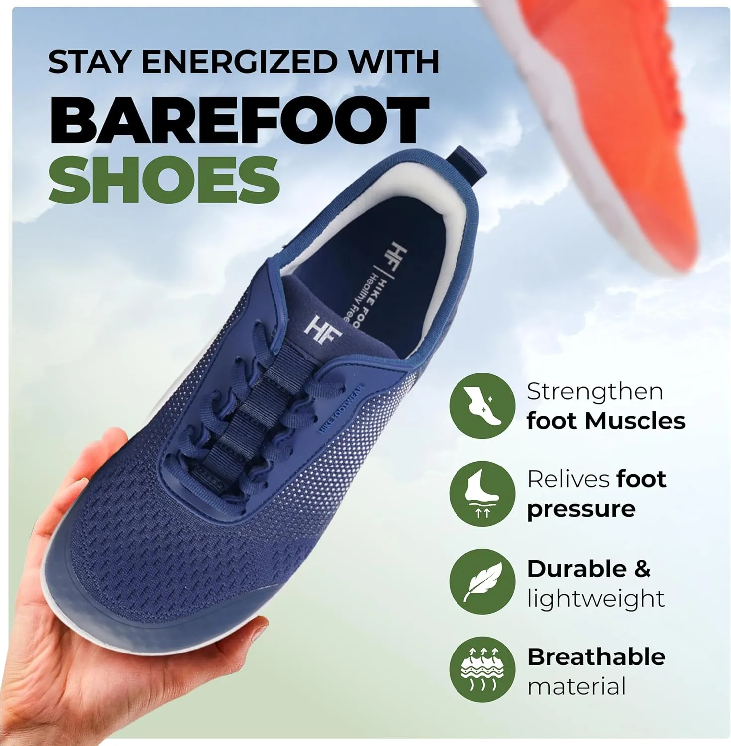 HF Stride – Hands-Off & Ergonomic Barefoot Shoes, Thin Sole & Ultra-Light, Effortless Wear Unisex