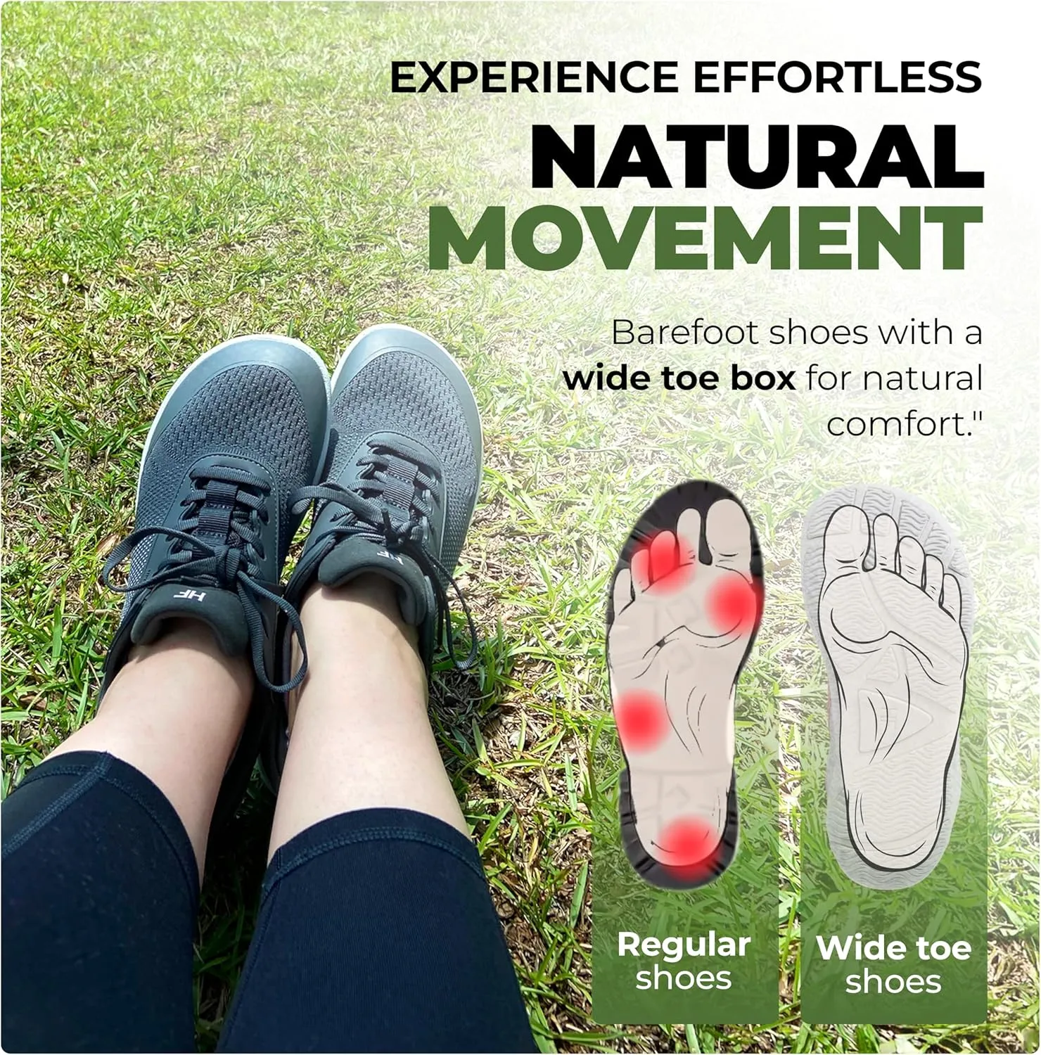 HF Stride – Hands-Off & Ergonomic Barefoot Shoes, Thin Sole & Ultra-Light, Effortless Wear Unisex