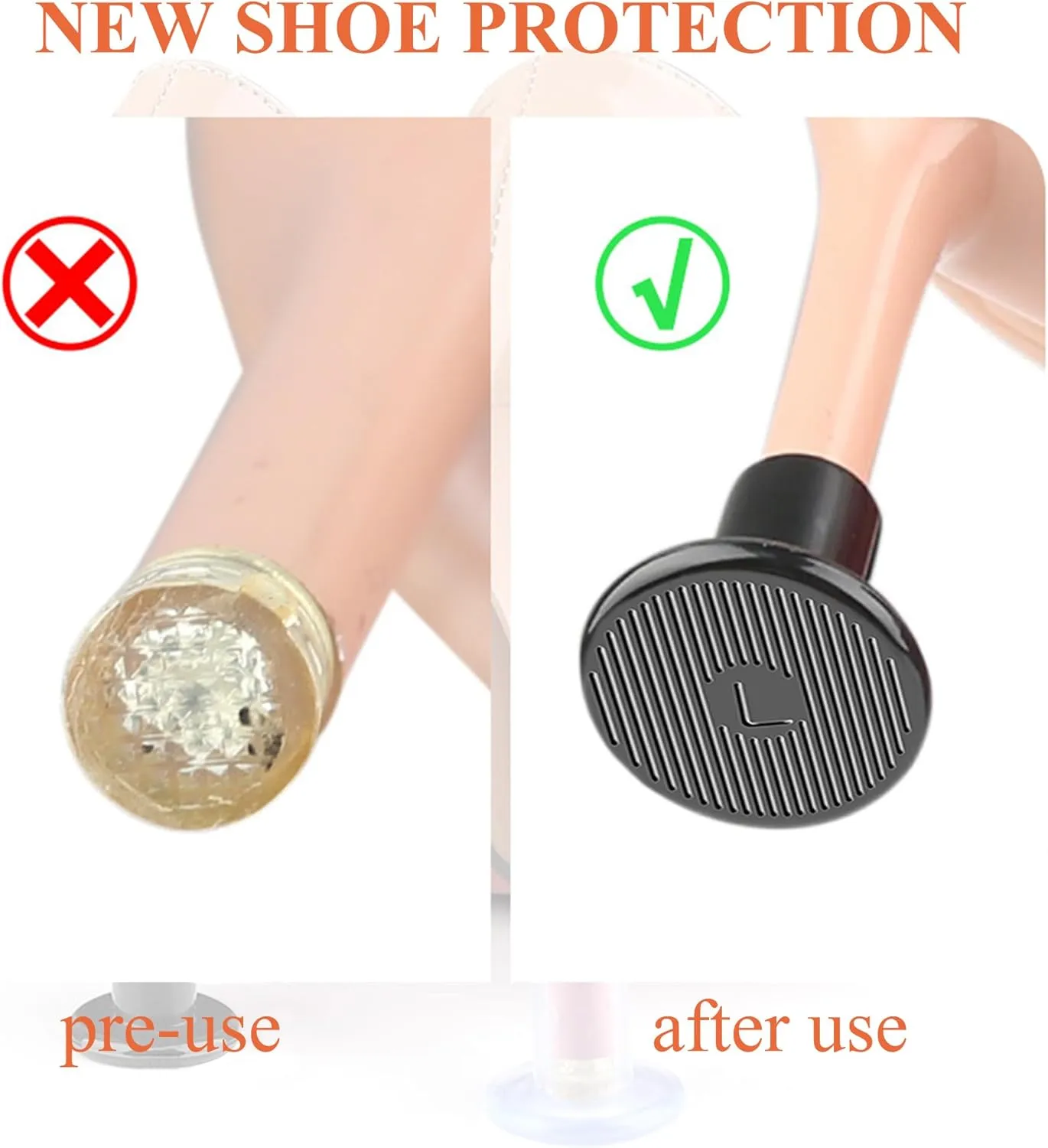 High Heel Protectors, 16 Pairs Heel Stoppers & Heel Repair Caps - 4 Sizes Shoe Heel Cover for Women Perfect for Weddings, Grass, Gravel，Wetlands