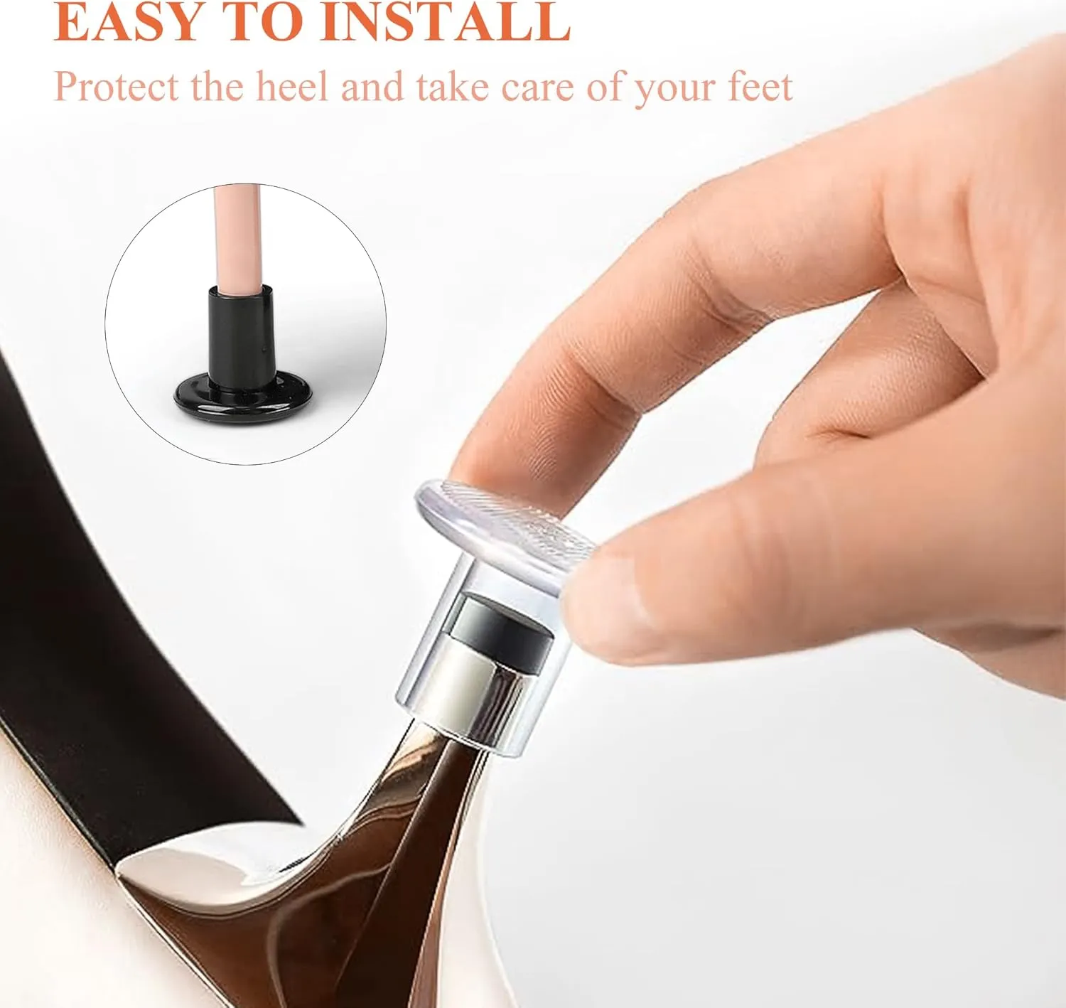 High Heel Protectors, 16 Pairs Heel Stoppers & Heel Repair Caps - 4 Sizes Shoe Heel Cover for Women Perfect for Weddings, Grass, Gravel，Wetlands
