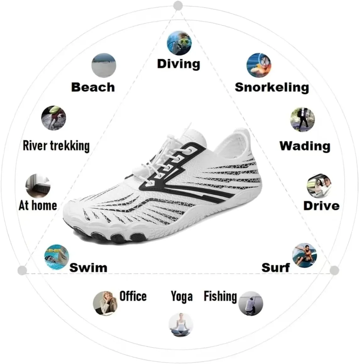 Hike Barefoot Shoes Womens,New Barefoot Footwear, Non-Slip Water Shoes,Breathable & Non-Slip Athletic Footwear,Wide Toe with Hike