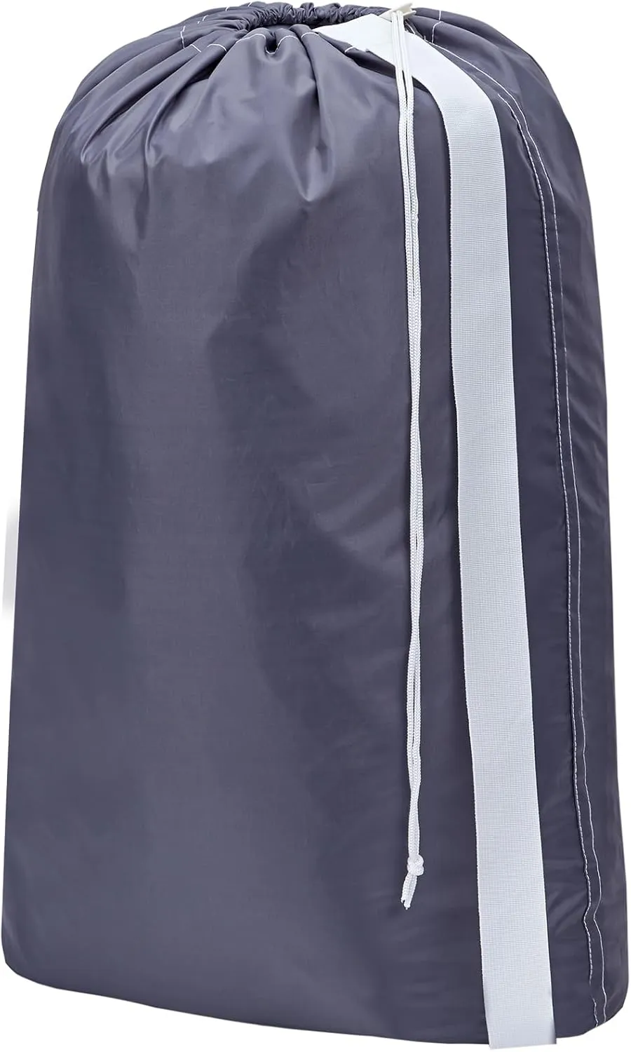 HOMEST XL Nylon Laundry Bag with Strap, Large Dirty Garments Organizer, Easy Fit a Hamper or Clothing Basket, Can Carry Up to 4 Loads of Clothes, Gray