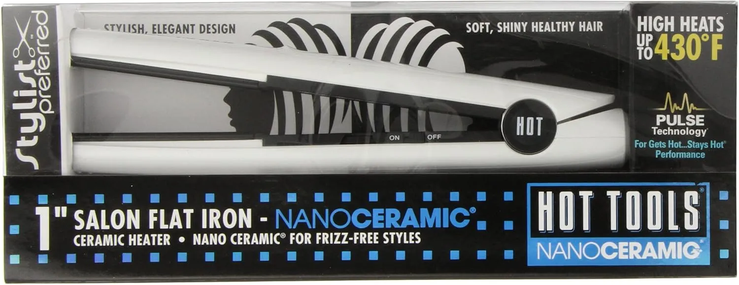 Hot Tools Nano Ceramic 1 Flat Iron 1In