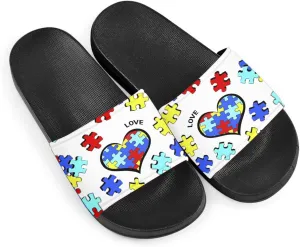 Howilath Novelty Animals Pattern Women's Slide Sandals, Casual Soft Sole Open Toe Non-Slip Single Band Slide Sandals