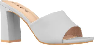 ILLUDE Women’s Block Heel Single Strap Square Toe Heeled Sandal Slip On Mule - Demi - Demi