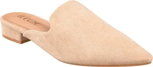 ILLUDE Women's Flat Mules Pointed Toe Backless Slip on Slides Loafer Shoes