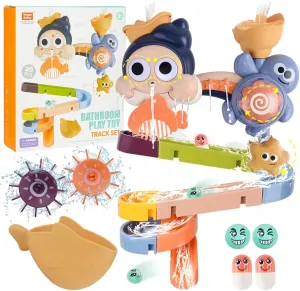 Interactive Bathtub Slide Set Toddler Bath Toys, Bathtub Slide Toy for Kids Ages 4-8, Wall Track Building Set 3  Year Old, Fun DIY Kit Bathtub Time Birthday Gift for Toddler Boys & Girls