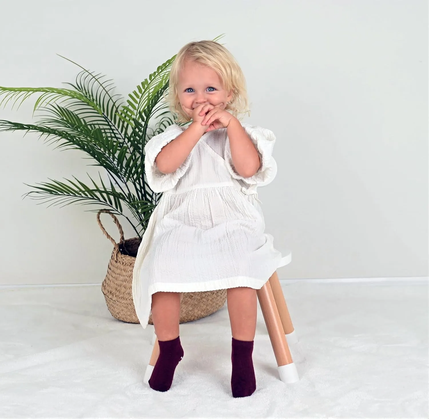 JAKIDAR 12 Pair Baby Toddler Socks Non-Slip Grip Cotton Ankle Socks for Boys Girls Non Skid Soles for Infants Kids