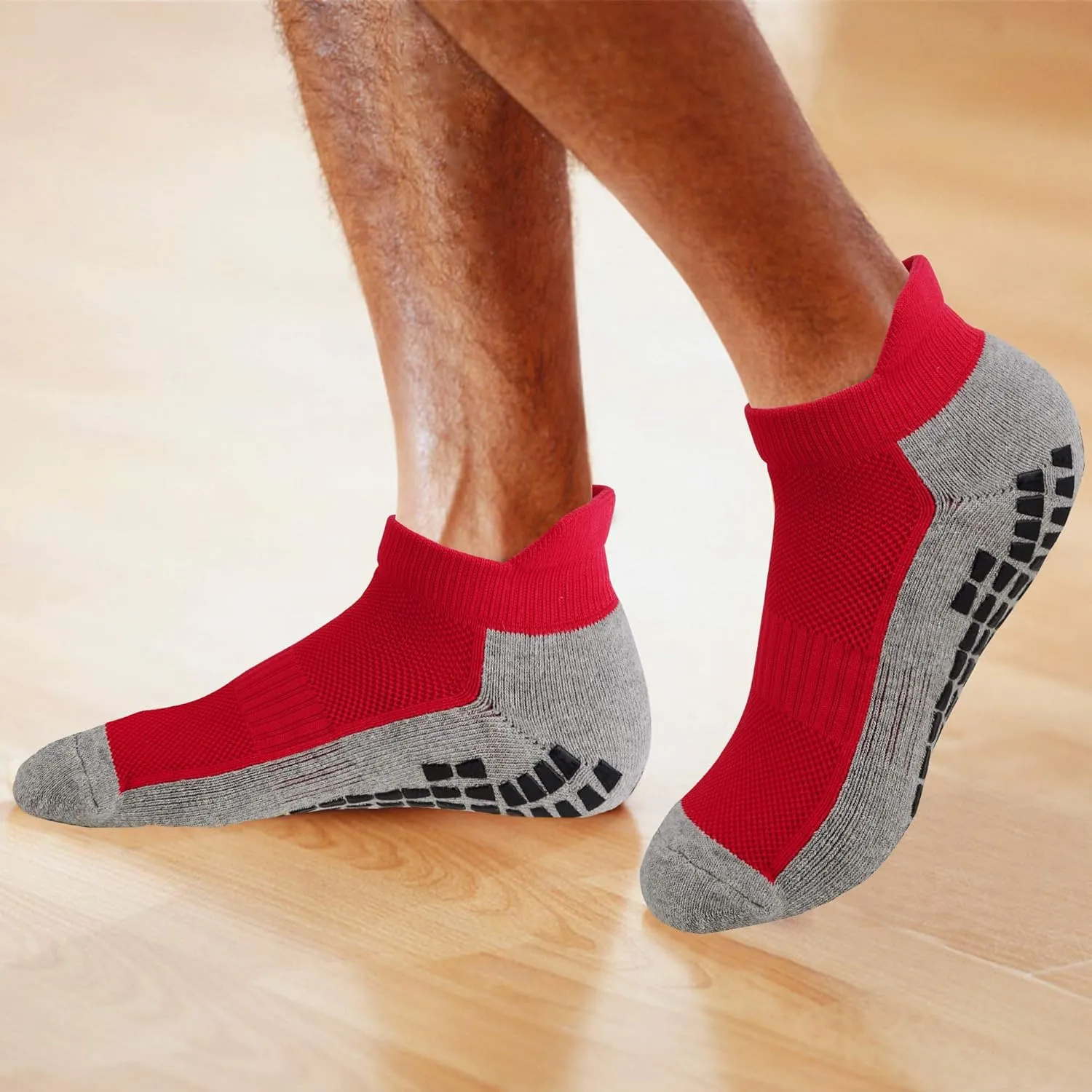JHM No Show Short Cut Low Cut Anti Slip Non Slip,Non Skid Slipper Hospital,Sport,Athletic Socks with grips