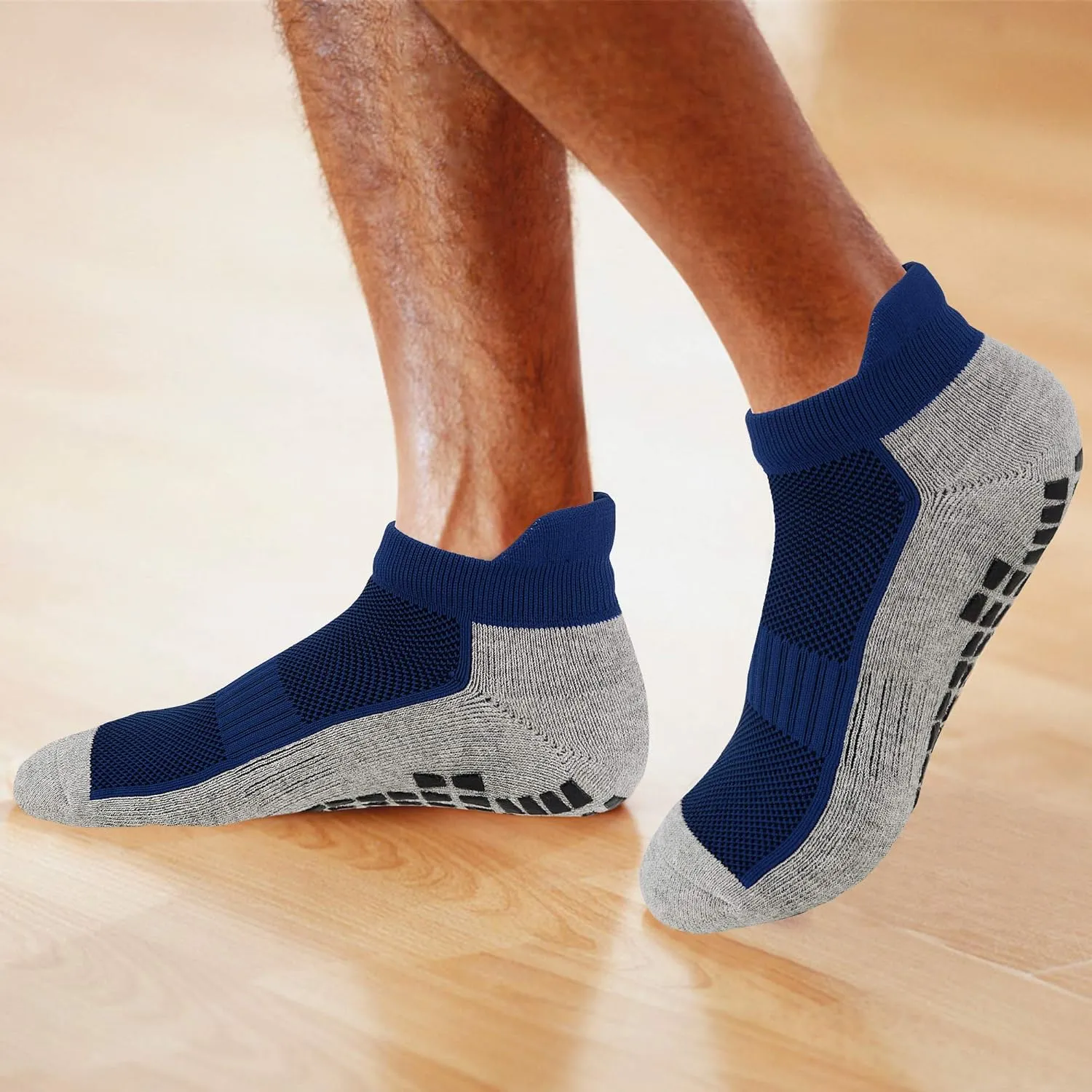 JHM No Show Short Cut Low Cut Anti Slip Non Slip,Non Skid Slipper Hospital,Sport,Athletic Socks with grips