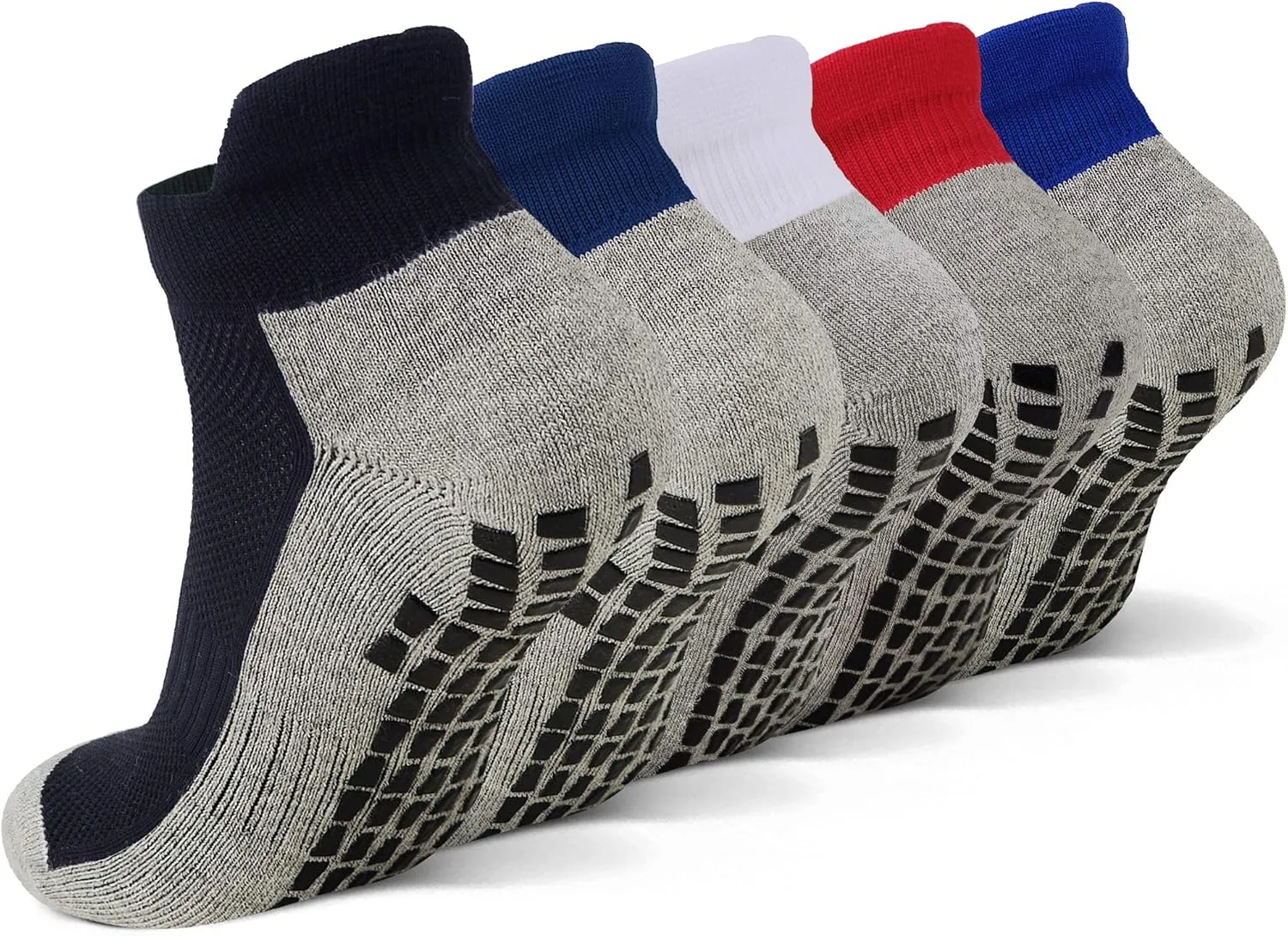 JHM No Show Short Cut Low Cut Anti Slip Non Slip,Non Skid Slipper Hospital,Sport,Athletic Socks with grips