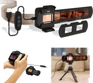 JJC 35mm Negative Film Scanning Copying LED Light Set Includes Slides Holder, Film Strip Holder, USB Light Viewer with Shoe Mount and 10 levels Adjustable for Old Photos Negatives Converter to Digital