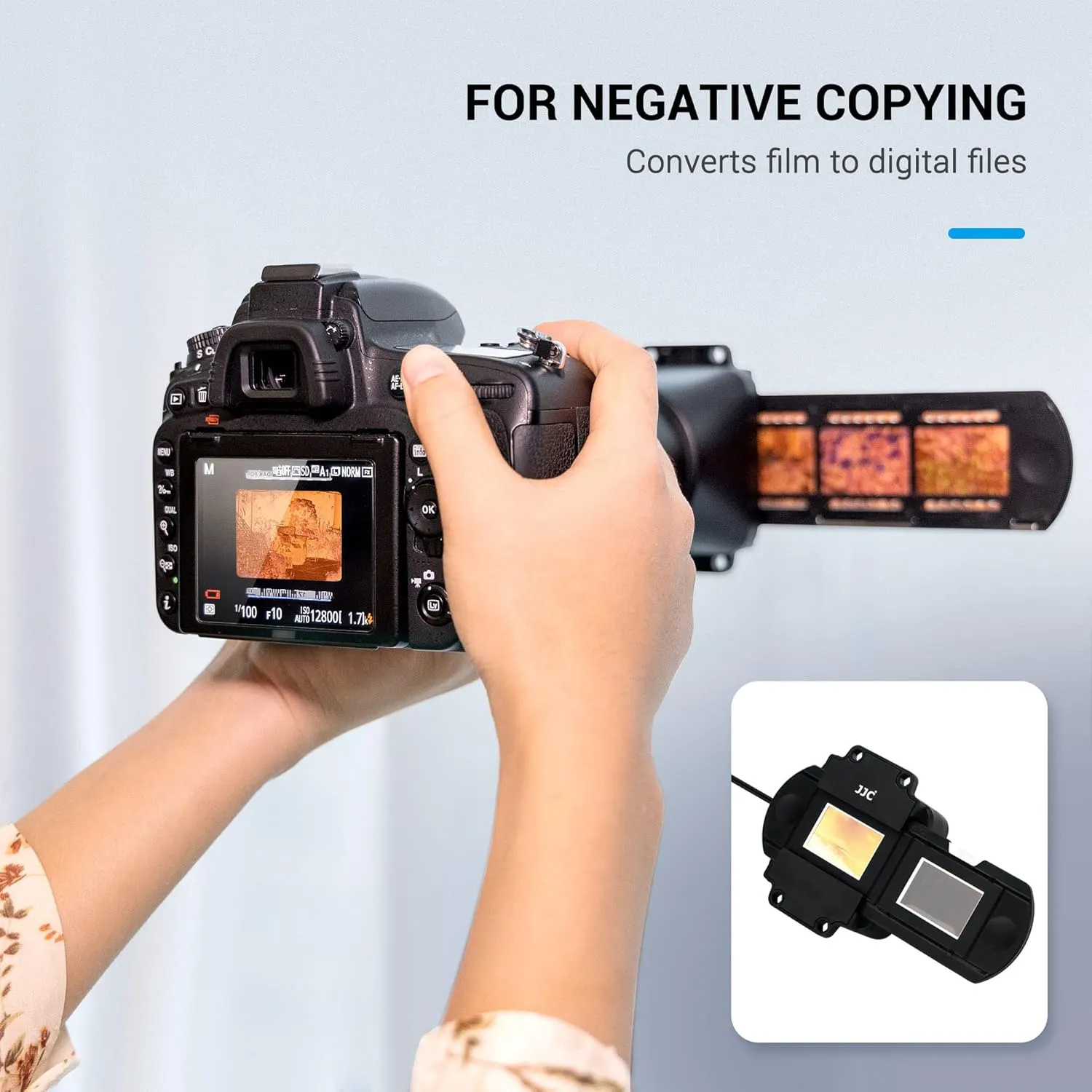 JJC 35mm Negative Film Scanning Copying LED Light Set Includes Slides Holder, Film Strip Holder, USB Light Viewer with Shoe Mount and 10 levels Adjustable for Old Photos Negatives Converter to Digital