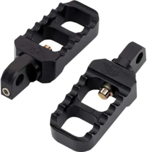 Joker Machine Black Stubby Adjustable Serrated Footpegs 08-642-1B
