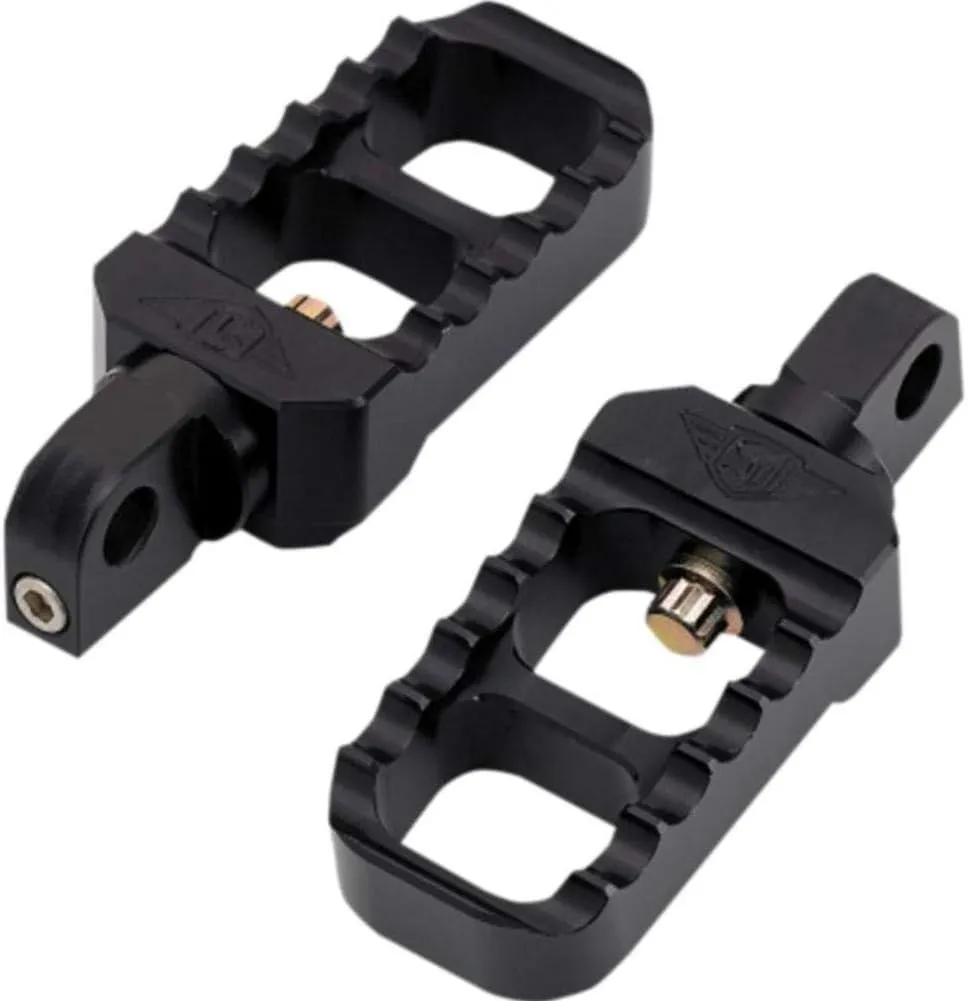 Joker Machine Black Stubby Adjustable Serrated Footpegs 08-642-1B