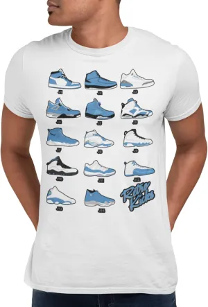 Jordan Retro Sneakers University Blue Image T Shirt to Match, Tee to Match Jordans 1 2 3 4 5 6 11 12 13