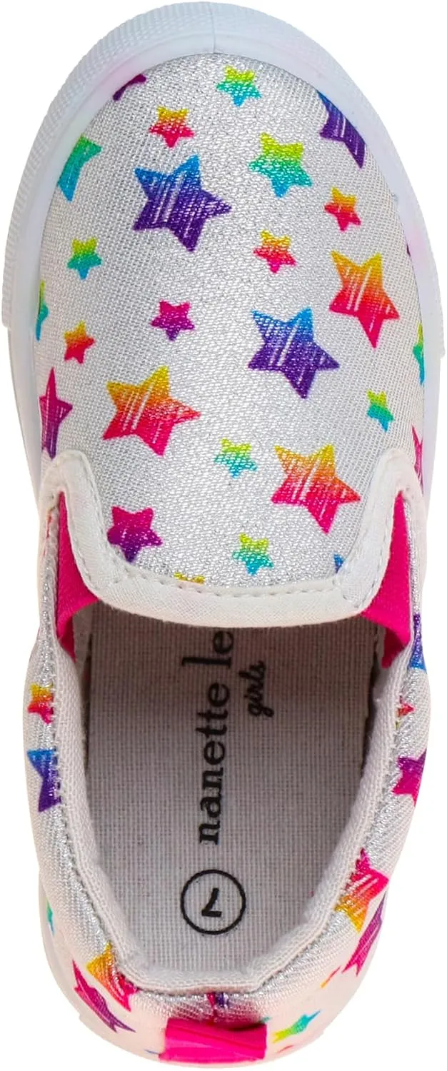 Josmo Girl's Unicorn and Stars Prints Low Top Casual Canvas Sneaker Tennis