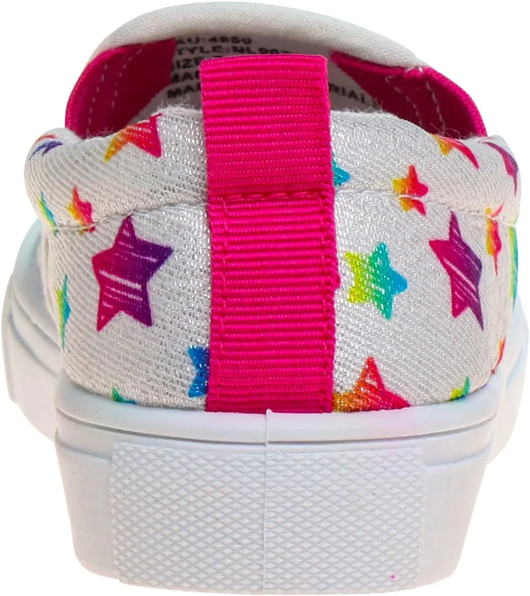 Josmo Girl's Unicorn and Stars Prints Low Top Casual Canvas Sneaker Tennis
