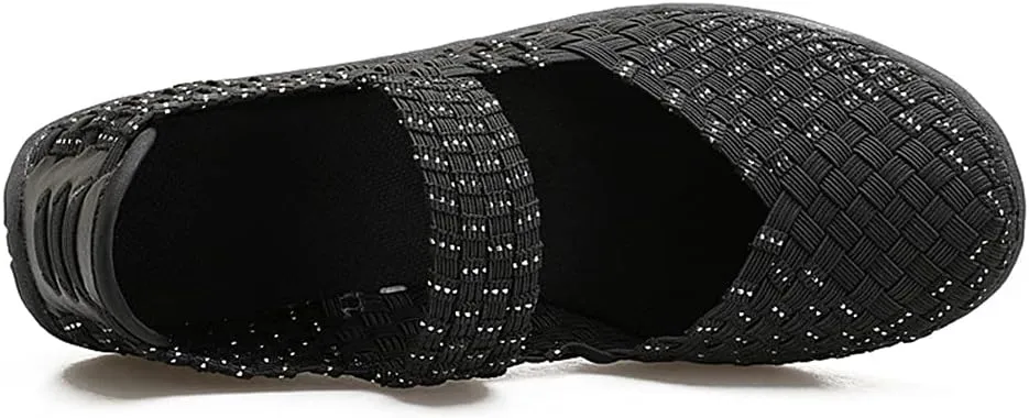 JOYVIP Womens Curly Type Ballet Flats Slip On Comfort Loafers Handmade Woven Shoes