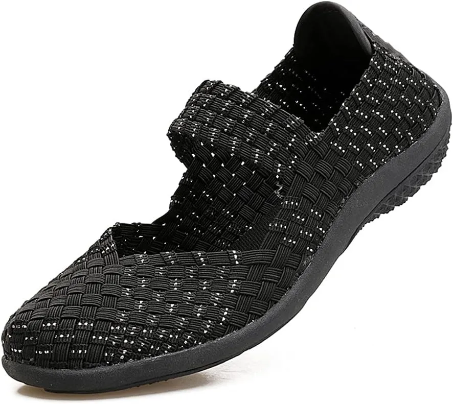 JOYVIP Womens Curly Type Ballet Flats Slip On Comfort Loafers Handmade Woven Shoes