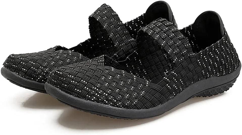 JOYVIP Womens Curly Type Ballet Flats Slip On Comfort Loafers Handmade Woven Shoes