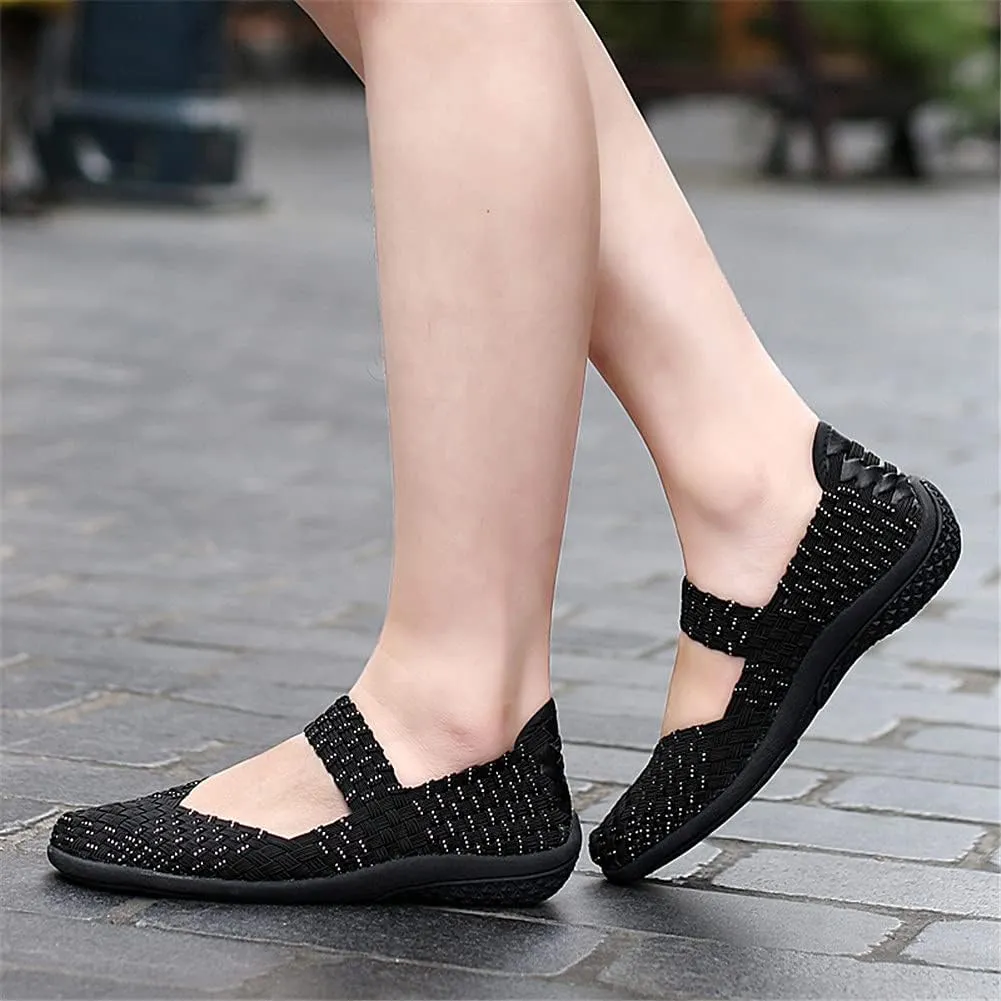 JOYVIP Womens Curly Type Ballet Flats Slip On Comfort Loafers Handmade Woven Shoes