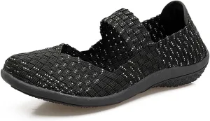 JOYVIP Womens Curly Type Ballet Flats Slip On Comfort Loafers Handmade Woven Shoes