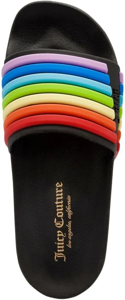 Juicy Couture Slide Sandals, Beach Flats for Women, Summer Shoes