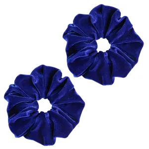 Jumbo Velvet Scrunchies For Women Oversize Scrunchies for Thin & Thick Hair No Damage To Hair Holds Tide (2, Blue)
