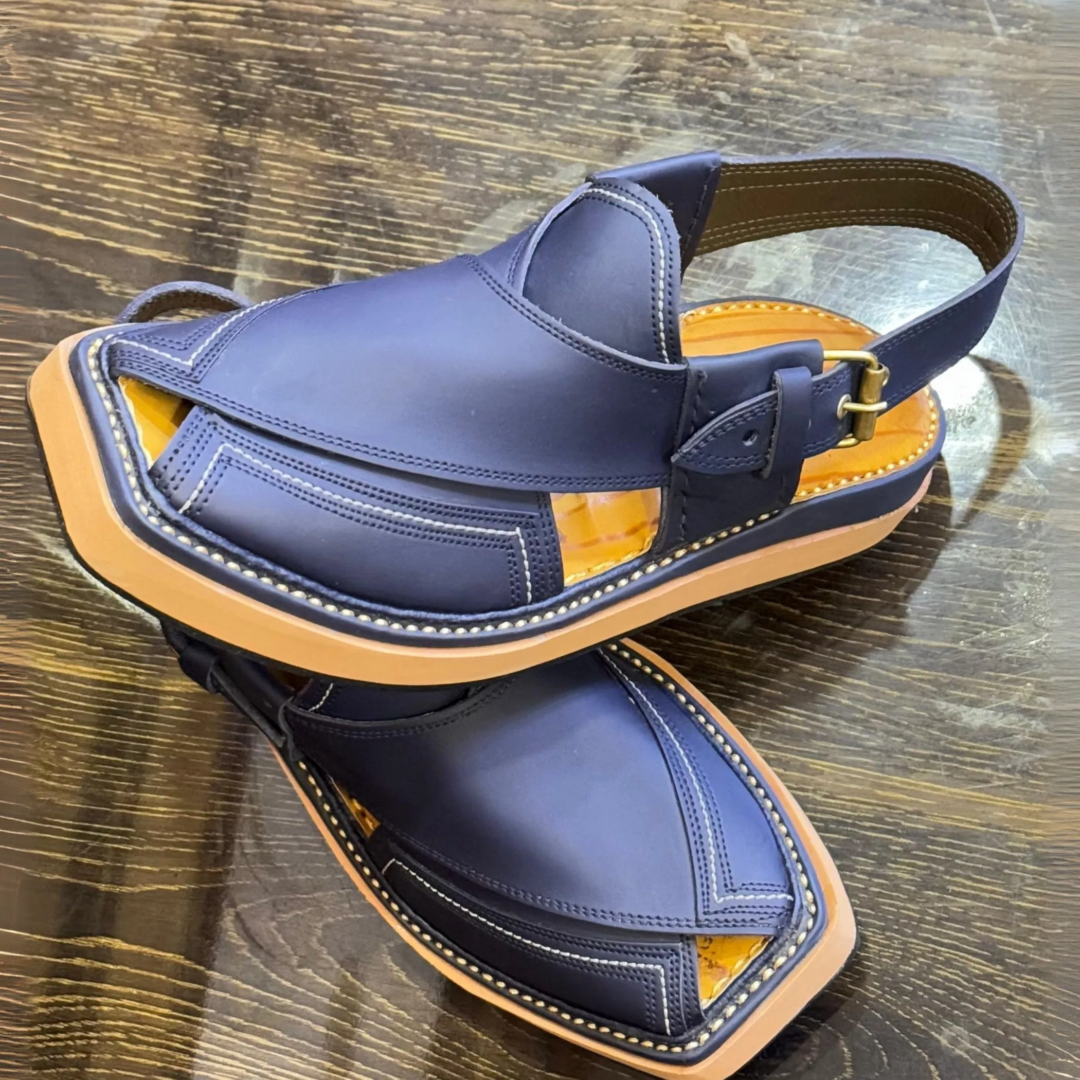 Kaptaan / Peshawari Chappal Blue