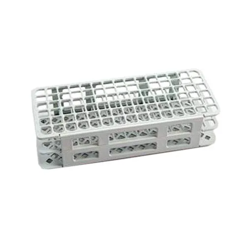 Kartell 1211Z37CS 225655-0001 Red PP Wet/Dry Test Tube Rack for 16 mm Test Tubes, 60 Place (Pack of 5)