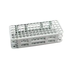 Kartell 1211Z37CS 225655-0001 Red PP Wet/Dry Test Tube Rack for 16 mm Test Tubes, 60 Place (Pack of 5)