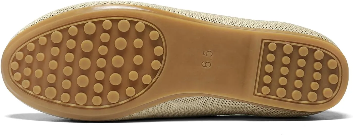 KBZone Women's Knit Ballet Flats Fashion Pointed Toe Walking Shoes Casual Slip-on Ballet Shoes