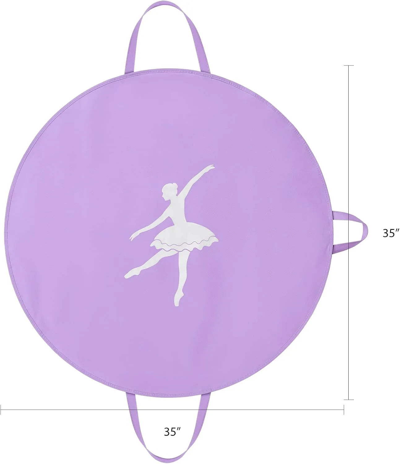 KEEGH Girls Tutu Garment Bag 35 Inch Ballet Tutu Bag, Foldable Dance Costume Garment Bag for Hanging Clothes, Pancake Dance Bag for Dancers with Handle Strap for Travel or Storage, Purple