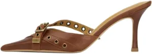 keleimusi Kitten Heel Mules for Women Pointed Toe Heels Dressy Bow Heels Sexy Pointy Studded Heels Pumps Buckle Backless Slip on Stiletto Heels Sandals Dress Party Wedding Shoes