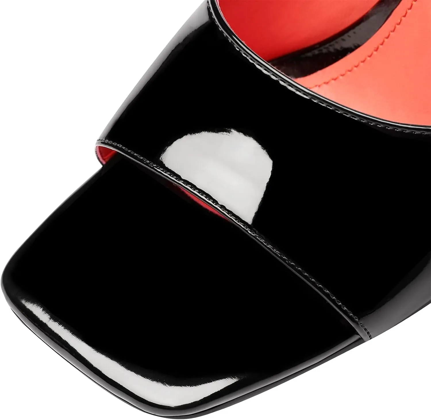keleimusi Women's Trendy Square Toe Block Heel Dress Mules with Wide Strap