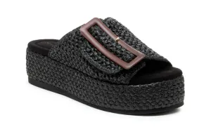 Kelsi Dagger Doveror Raffia Platform Slides