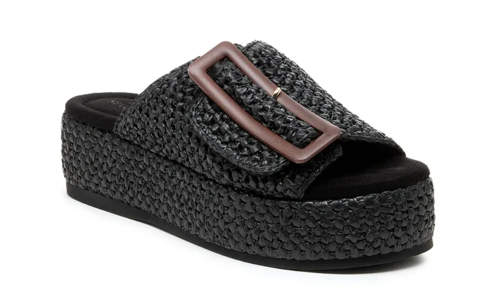 Kelsi Dagger Doveror Raffia Platform Slides
