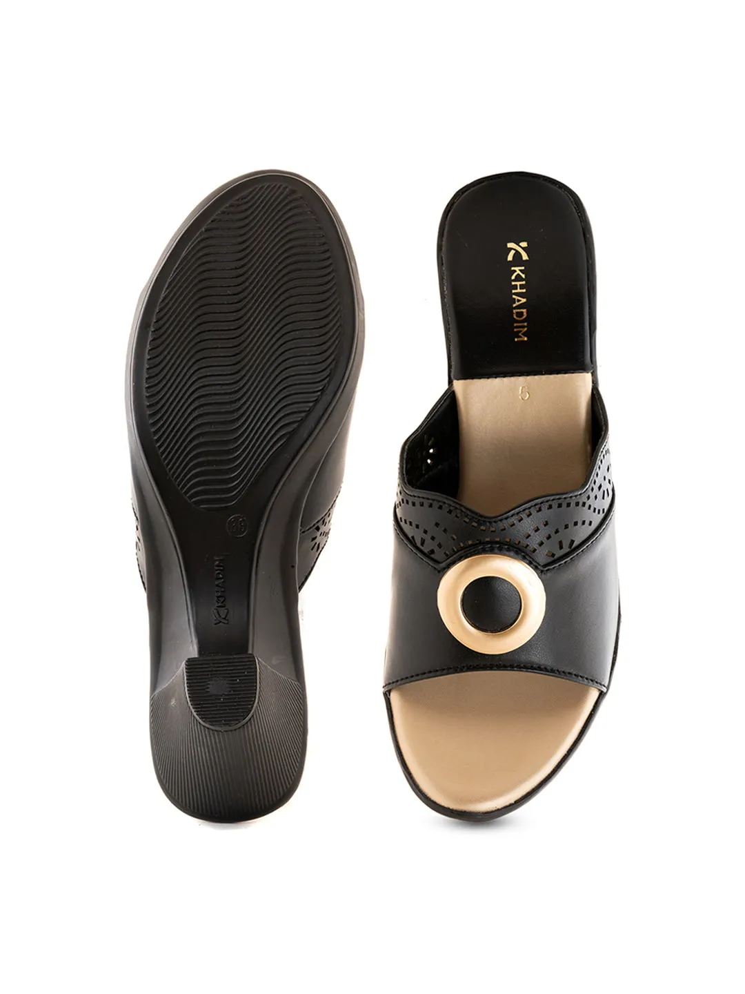 Khadim High Heel Cone Mule Slip On Sandal for Women