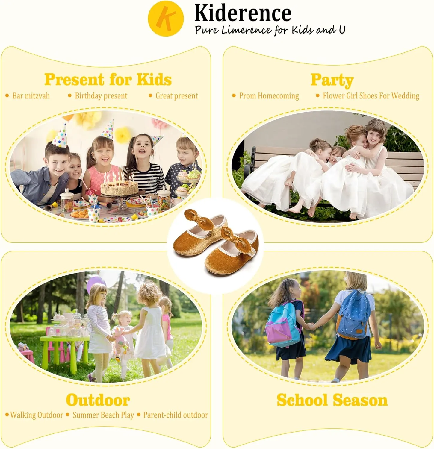 Kiderence Toddler Girls Dress Shoes Little Kids Mary Janes Ballet Flats Toddler