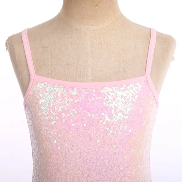 Kids baby girl ballet dancewear gymnastics outfits Sequins Camisole Ballet Dance Dress