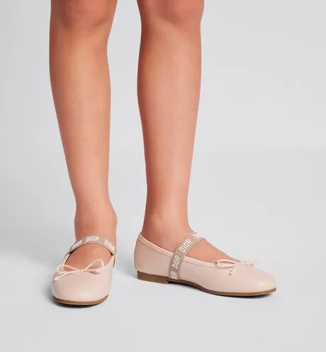 Kid's Ballet Flat • Pale Pink Calfskin