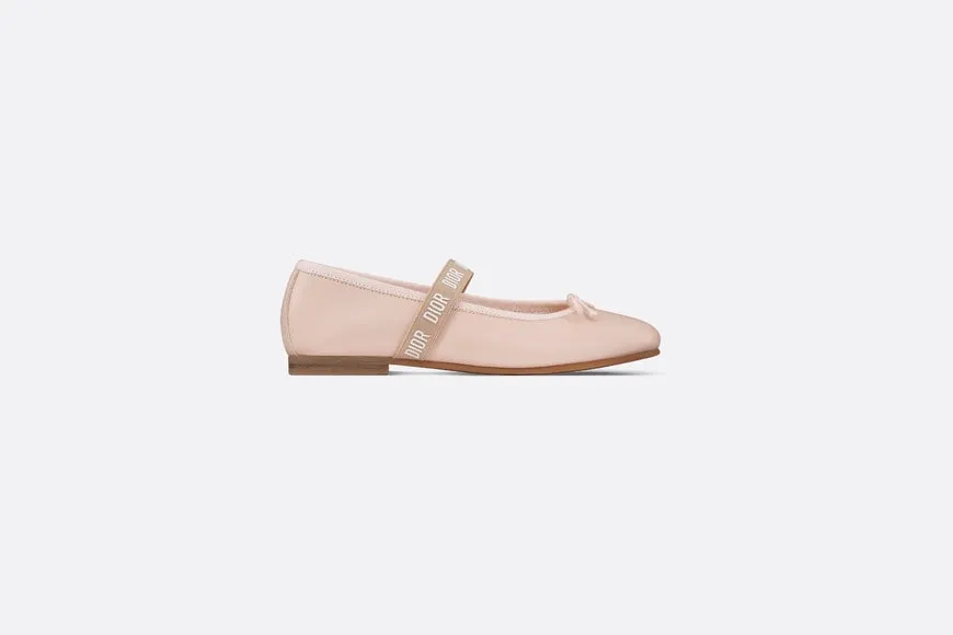 Kid's Ballet Flat • Pale Pink Calfskin