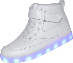 Kids LED Light up Shoes USB Charging Flashing High-top Sneakers for Boys and Girls Child Unisex