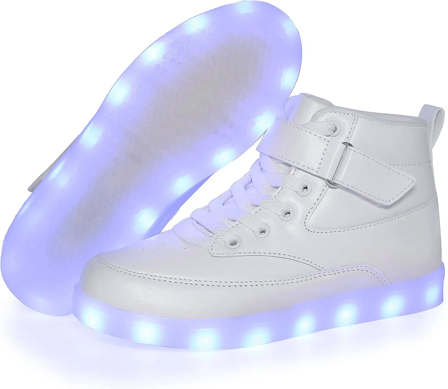 Kids LED Light up Shoes USB Charging Flashing High-top Sneakers for Boys and Girls Child Unisex