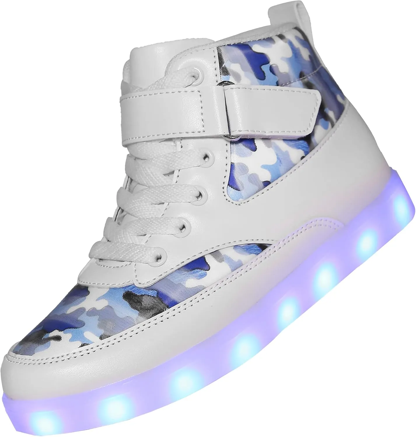 Kids LED Light up Shoes USB Charging Flashing High-top Sneakers for Boys and Girls Child Unisex