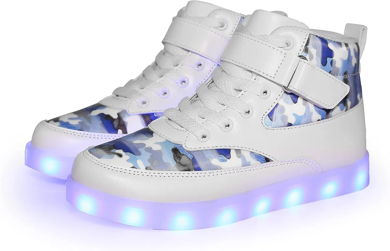 Kids LED Light up Shoes USB Charging Flashing High-top Sneakers for Boys and Girls Child Unisex