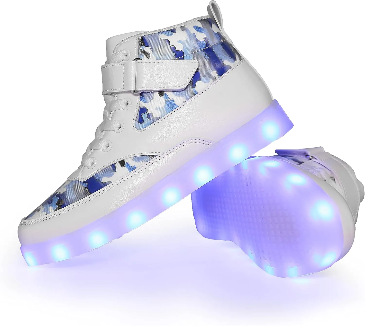 Kids LED Light up Shoes USB Charging Flashing High-top Sneakers for Boys and Girls Child Unisex